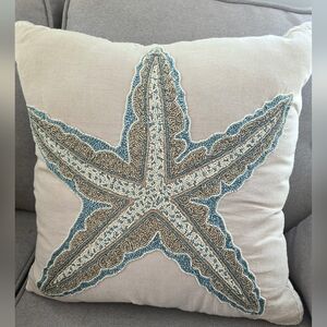 Pier One Starfish Coastal Beaded Pillow